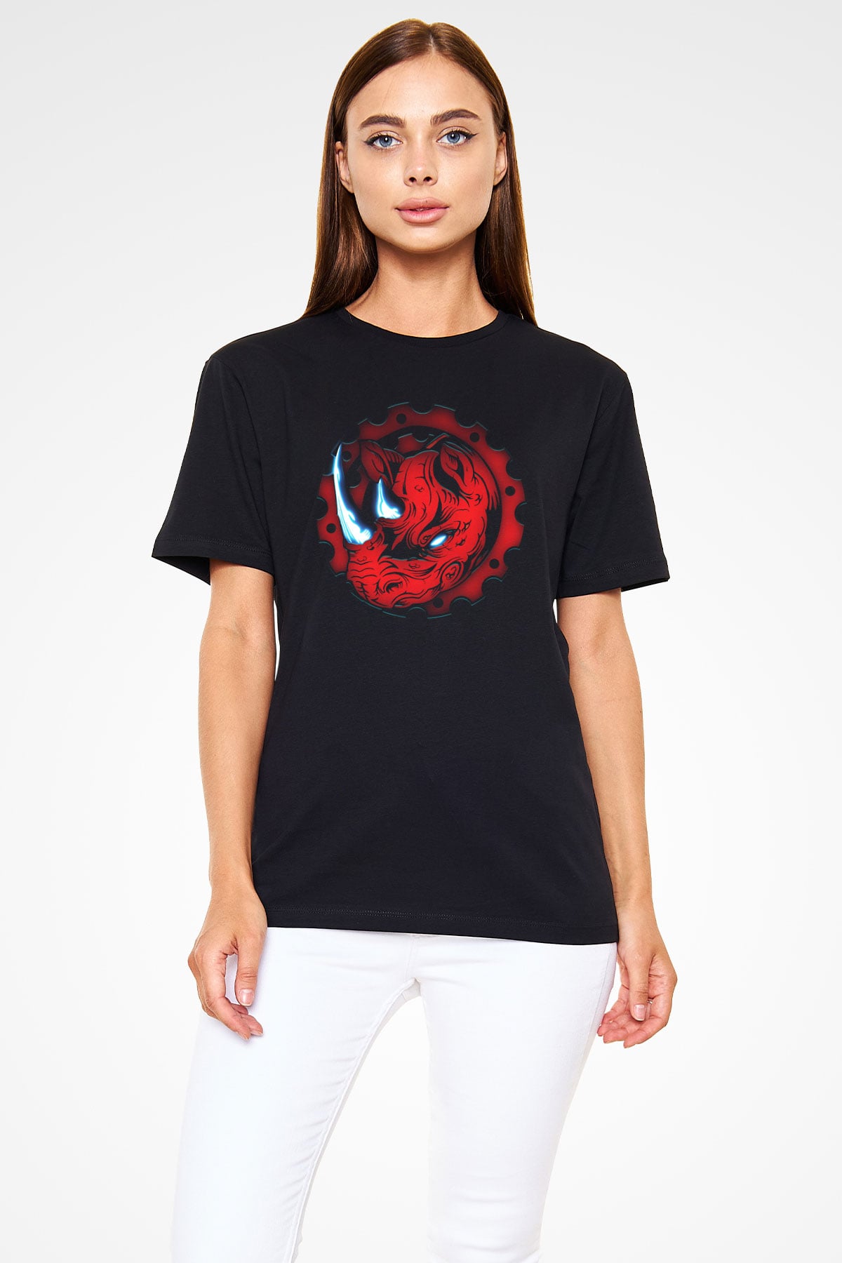 Gergedan Siyah Unisex Tişört T-Shirt - TişörtFabrikası