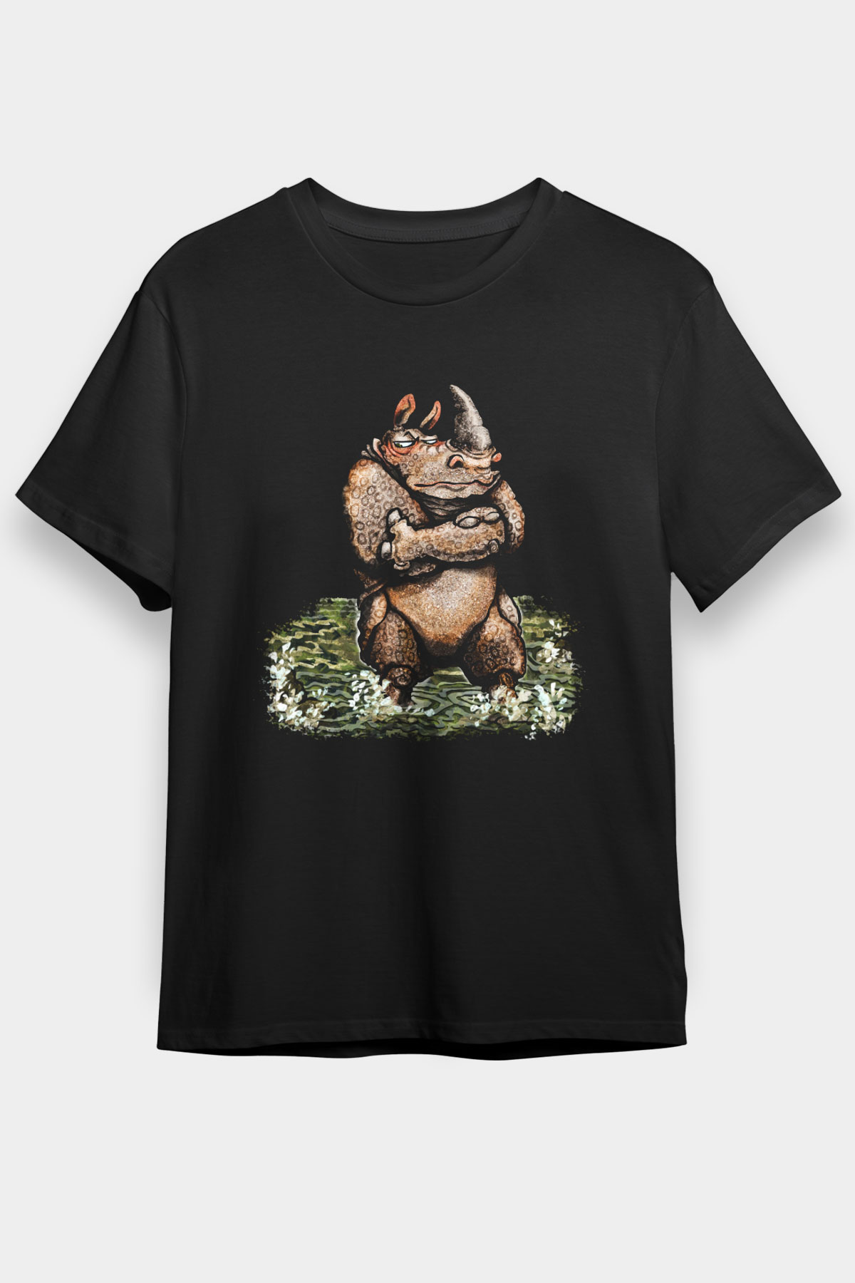 Gergedan Siyah Unisex Tişört T-Shirt - TişörtFabrikası