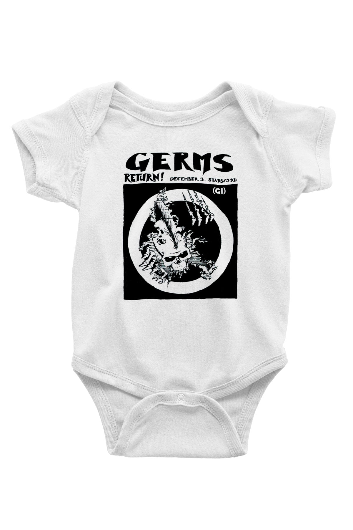 Germs Baskılı Beyaz Unisex Bebek Body - Zıbın