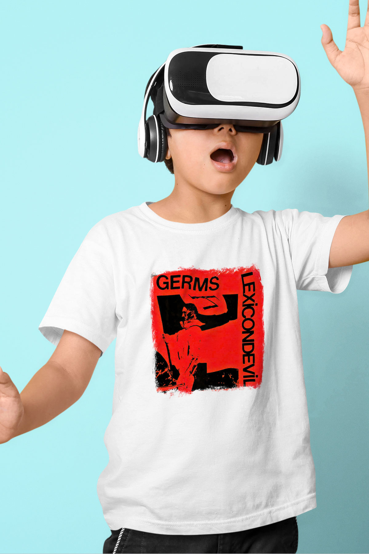 Germs Baskılı Unisex Beyaz Çocuk Tişört