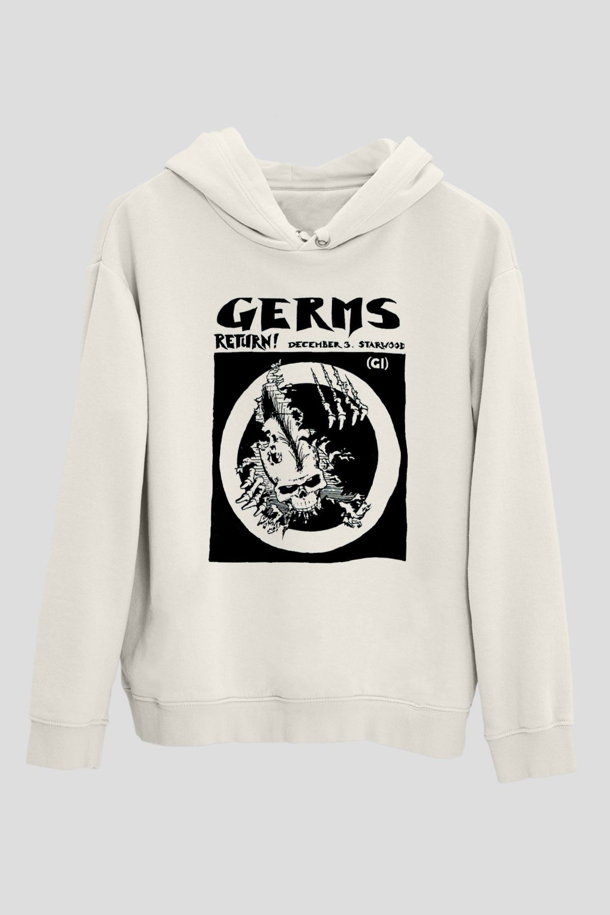 Germs Beyaz Unisex Kapşonlu Sweatshirt