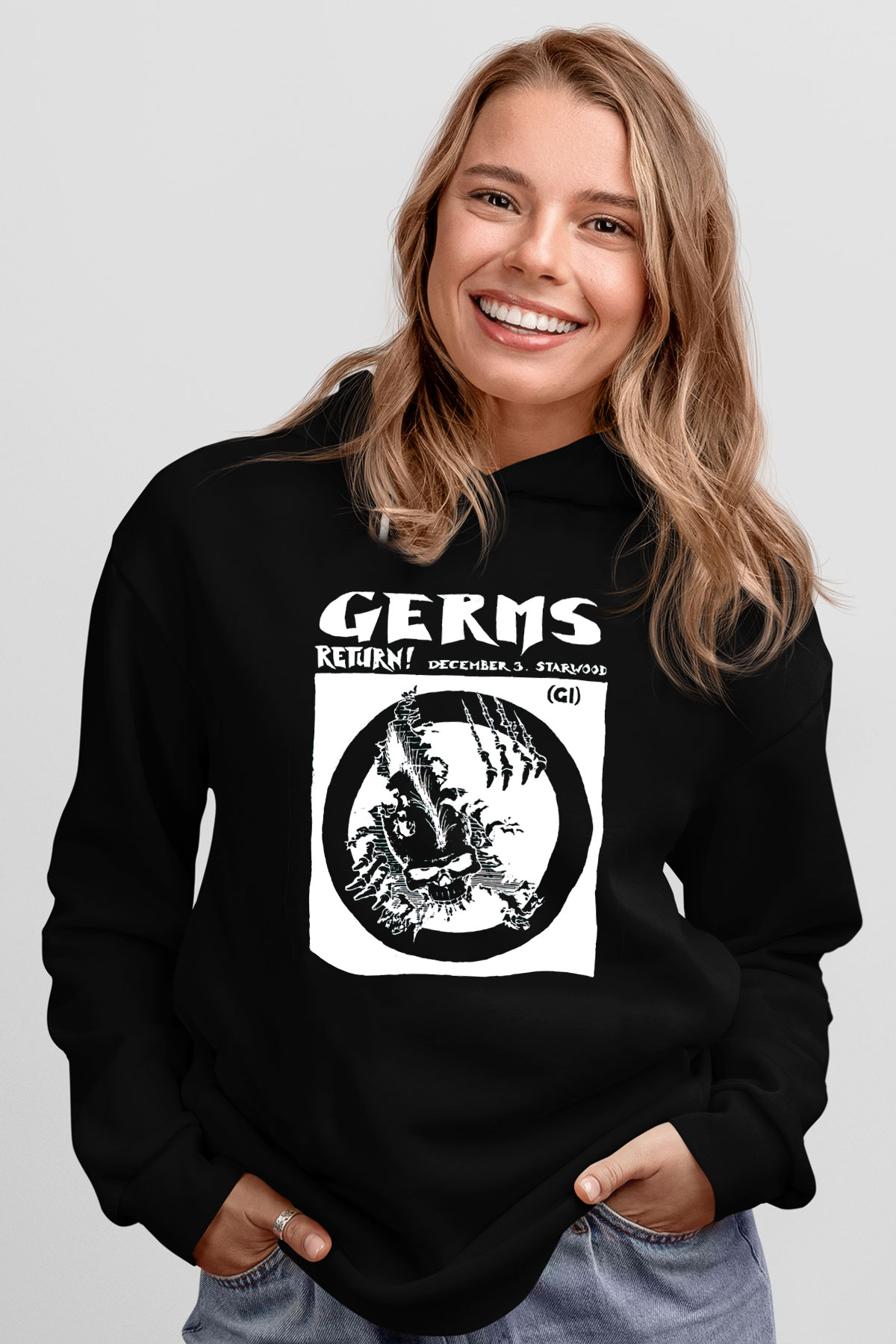 Germs Siyah Unisex Hoodie