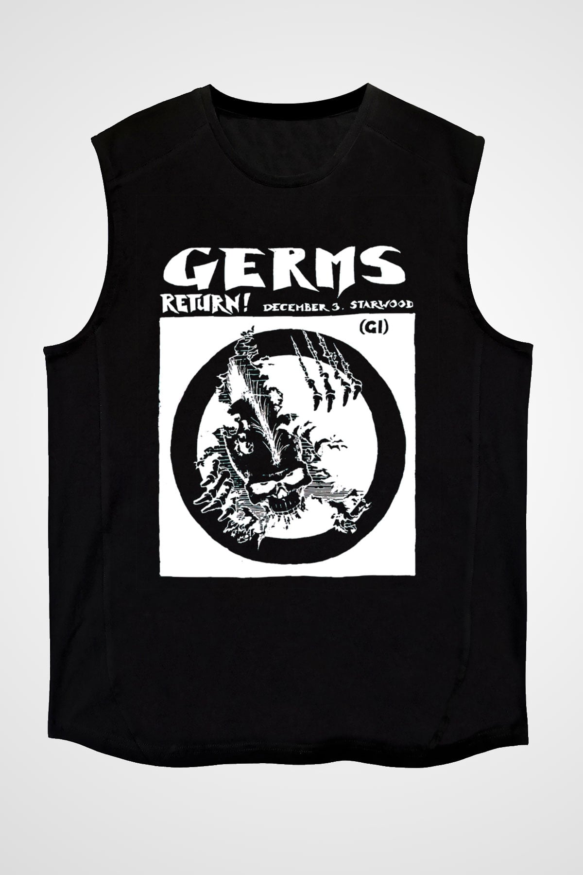 Germs Siyah Unisex Kolsuz Tişört