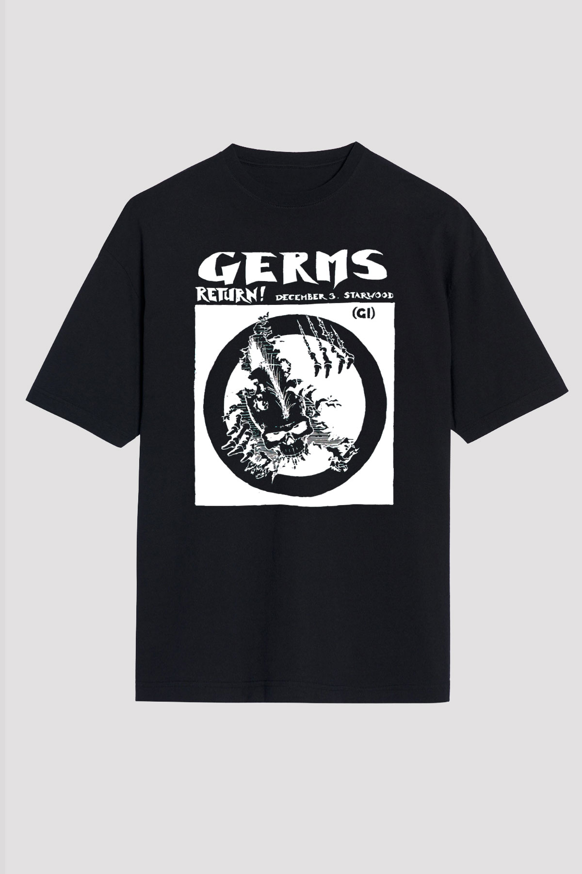 Germs Siyah Unisex Oversize Tişört T-Shirt