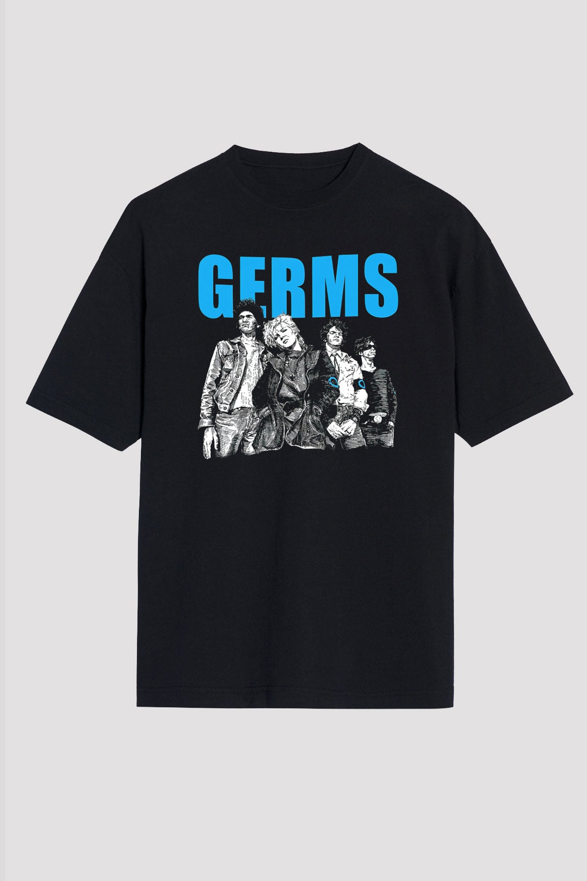 Germs Siyah Unisex Oversize Tişört T-Shirt