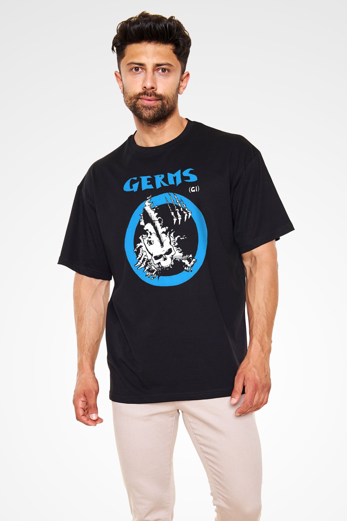 Germs Siyah Unisex Oversize Tişört T-Shirt