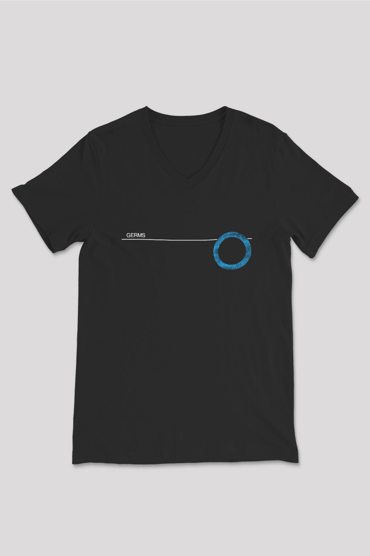 Germs Siyah Unisex V Yaka Tişört T-Shirt