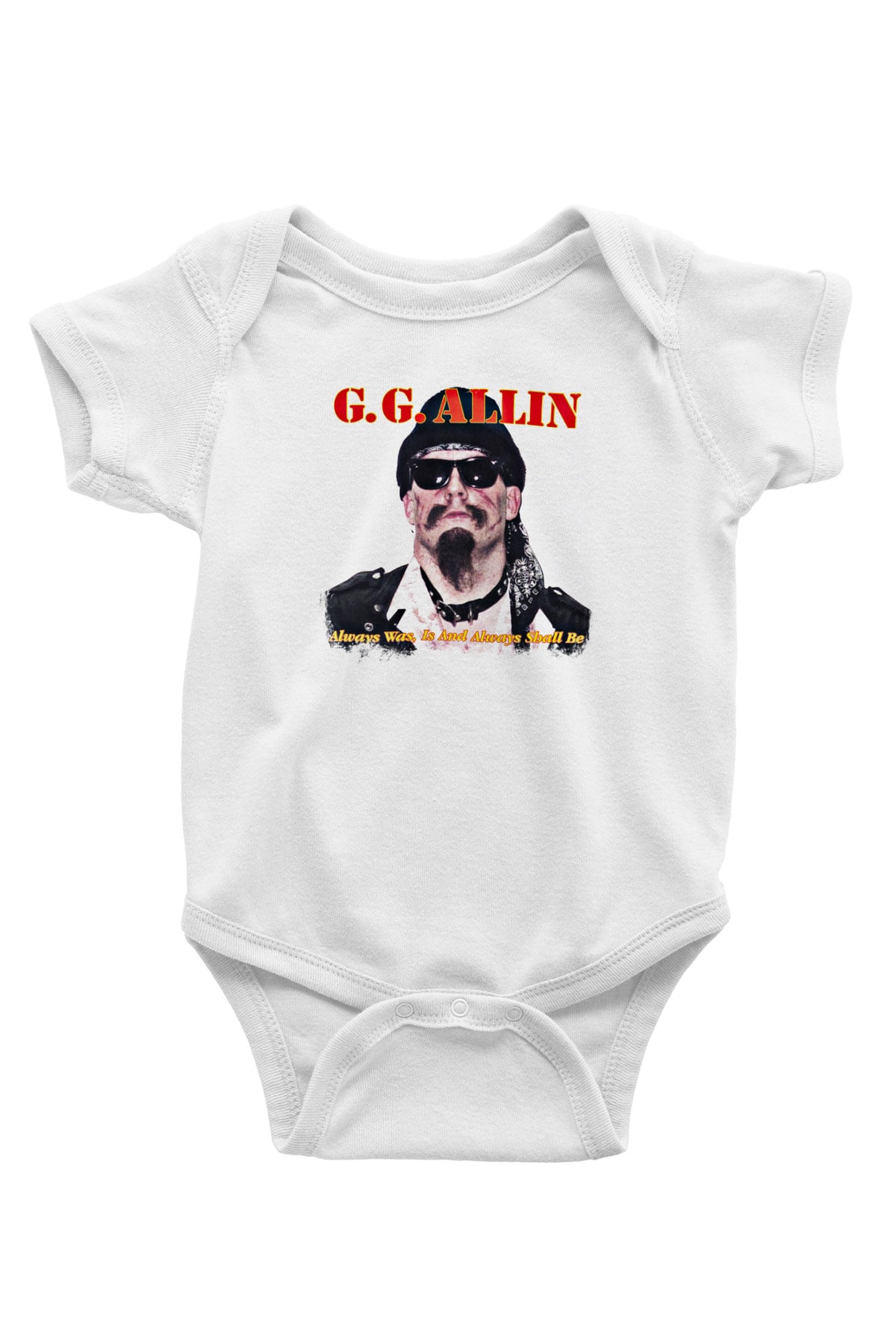 GG Allin Baskılı Unisex Beyaz Bebek Body - Zıbın