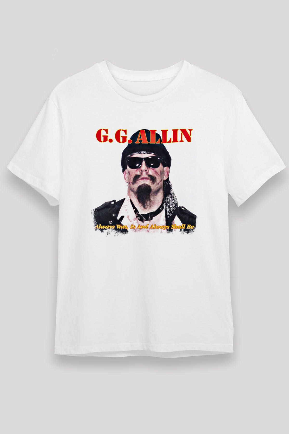 GG Allin Baskılı Unisex Beyaz Tişört