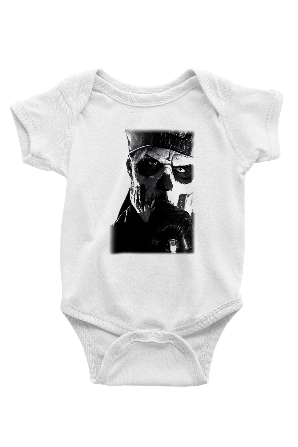 Ghost Baskılı Beyaz Unisex Bebek Body - Zıbın