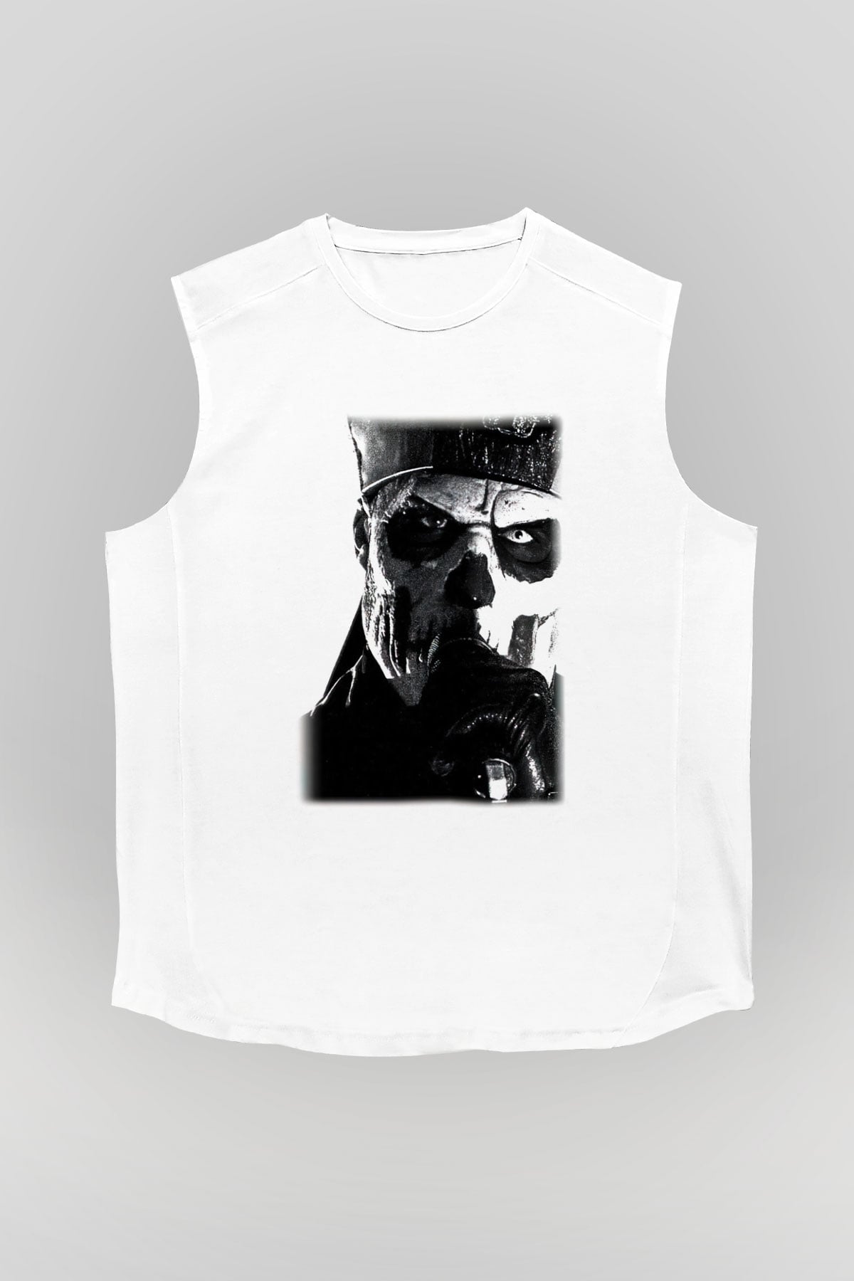 Ghost Beyaz Unisex Kolsuz Tişört