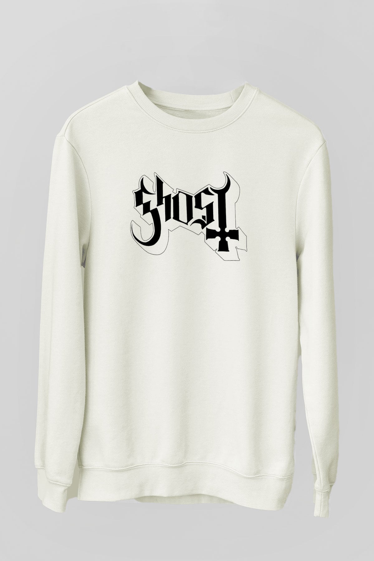 Ghost Beyaz Unisex Sweatshirt