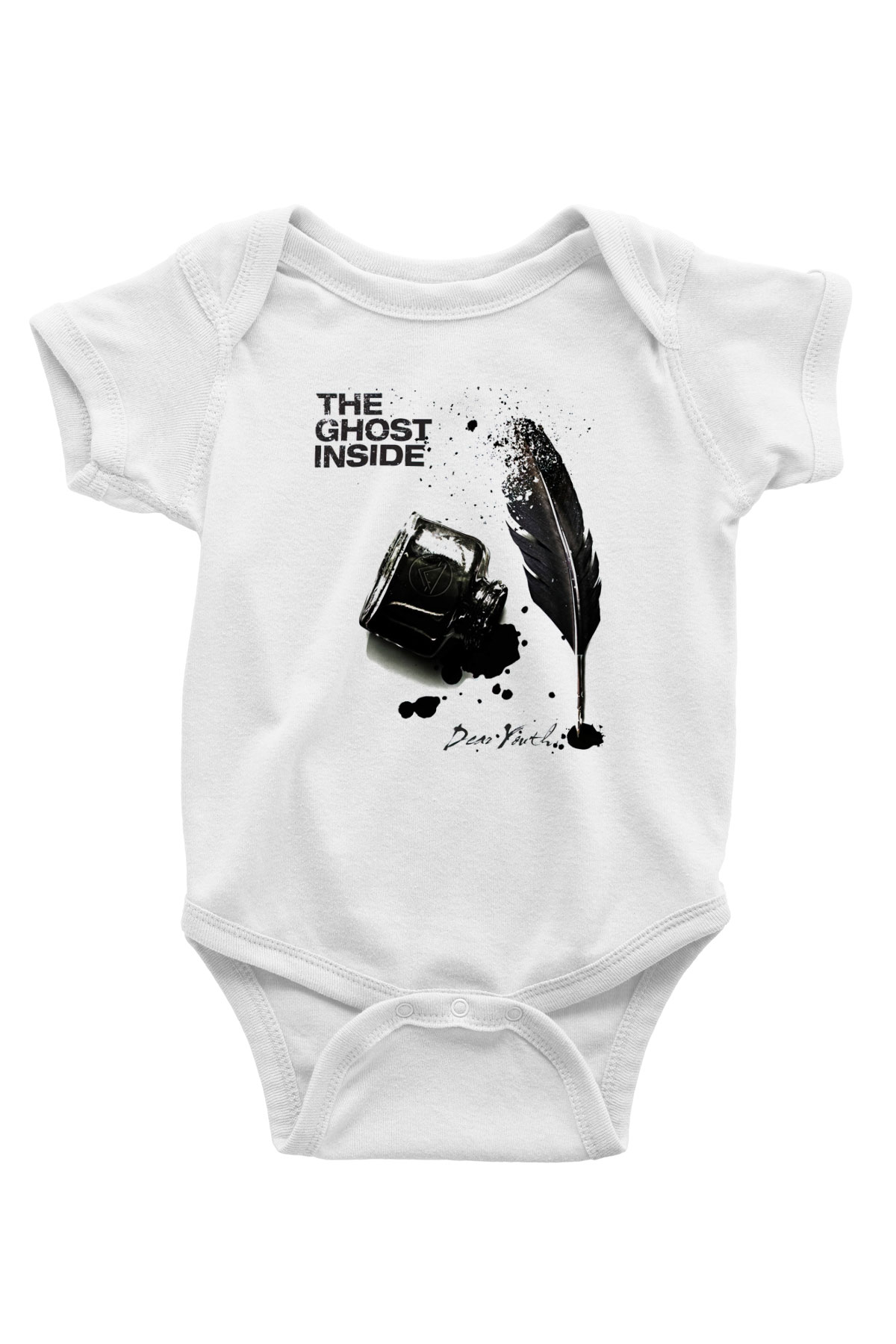 Ghost Inside Baskılı Beyaz Unisex Bebek Body - Zıbın