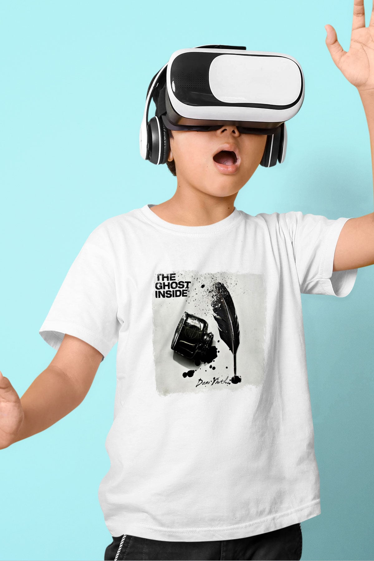 Ghost Inside Baskılı Unisex Beyaz Çocuk Tişört