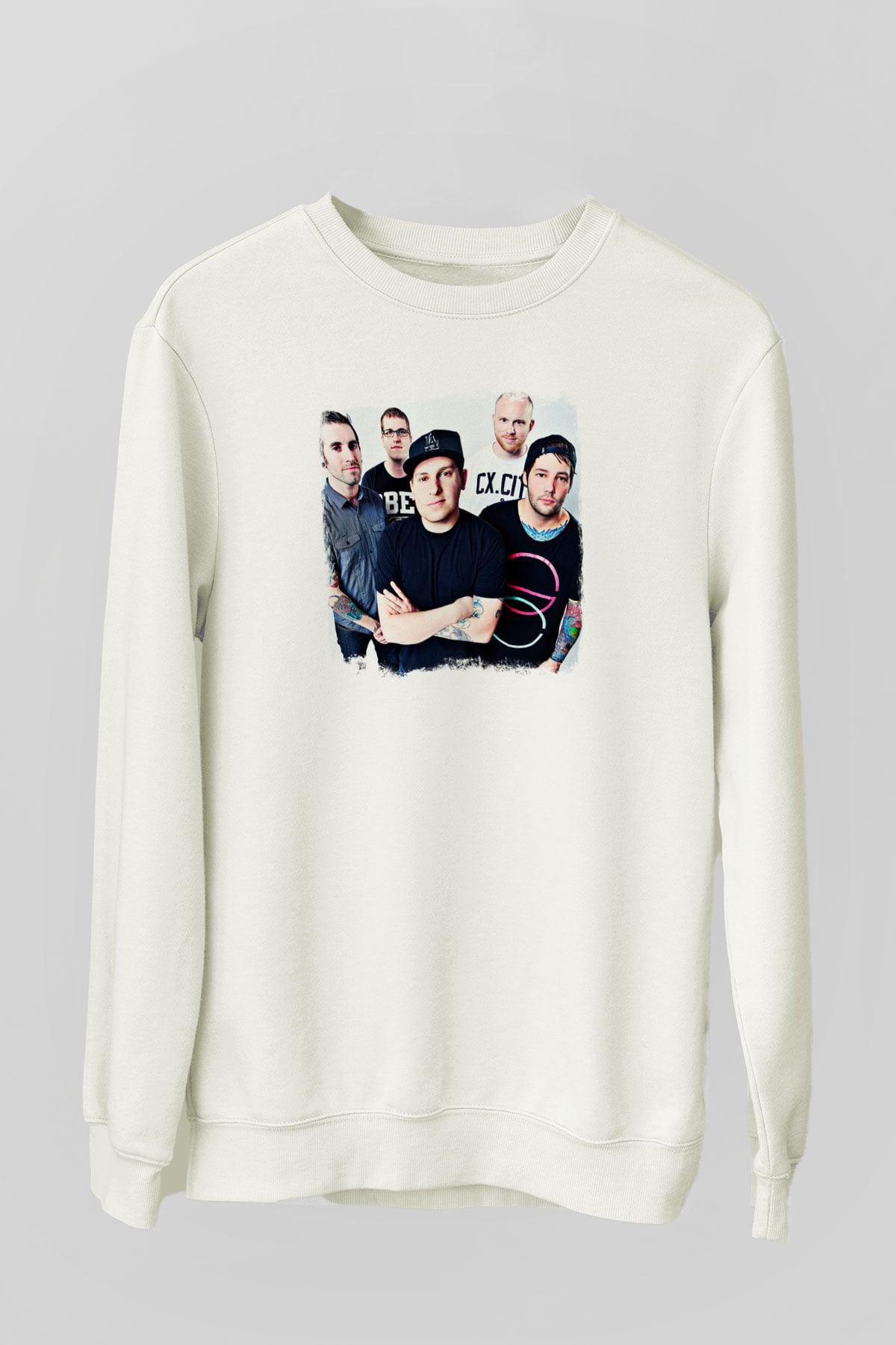 Ghost Inside Baskılı Unisex Beyaz Sweatshirt