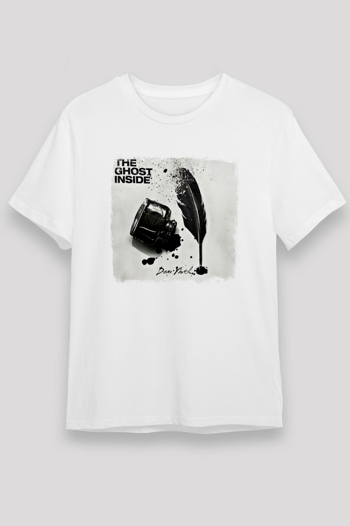 Ghost Inside Baskılı Unisex Beyaz Tişört