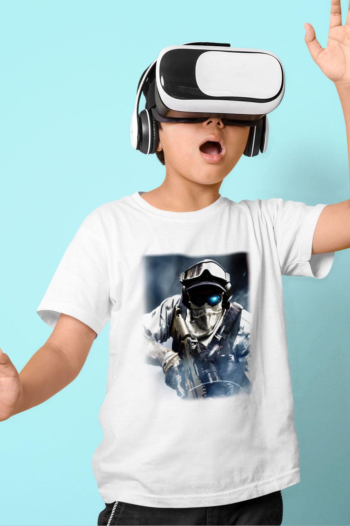 Ghost Recon Baskılı Beyaz Unisex Çocuk Tişört