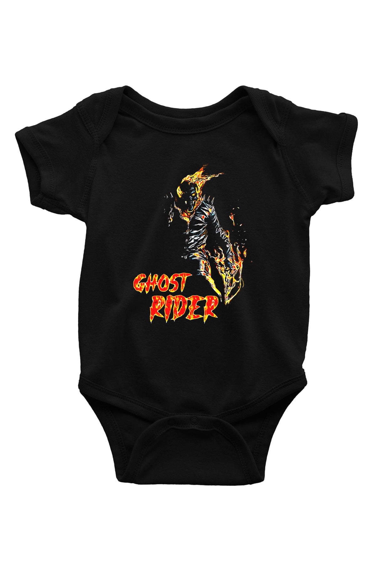 Ghost Rider Hayalet Sürücü Siyah Bebek Body - Zıbın