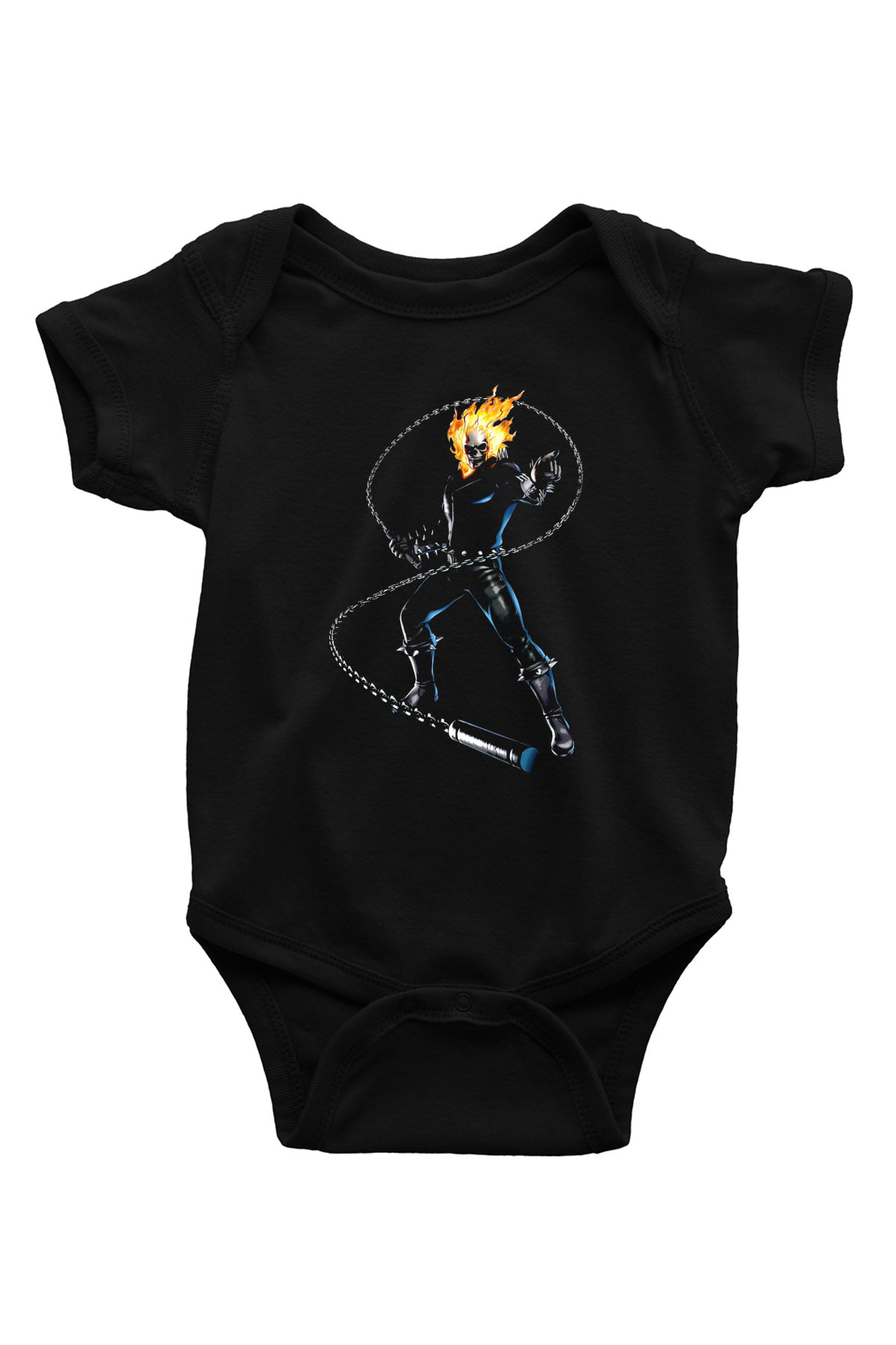 Ghost Rider Hayalet Sürücü Siyah Bebek Body - Zıbın