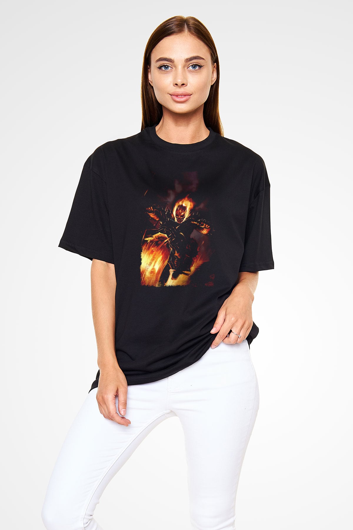 Ghost Rider Hayalet Sürücü Siyah Unisex Tişört
