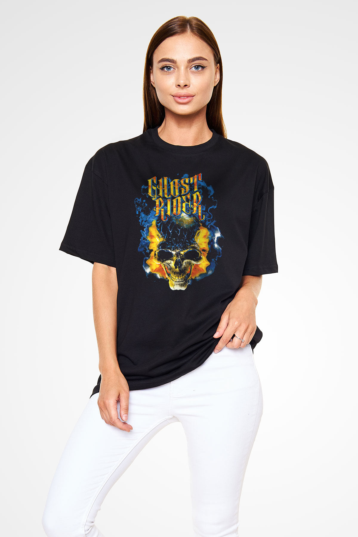 Ghost Rider Hayalet Sürücü Siyah Unisex Tişört