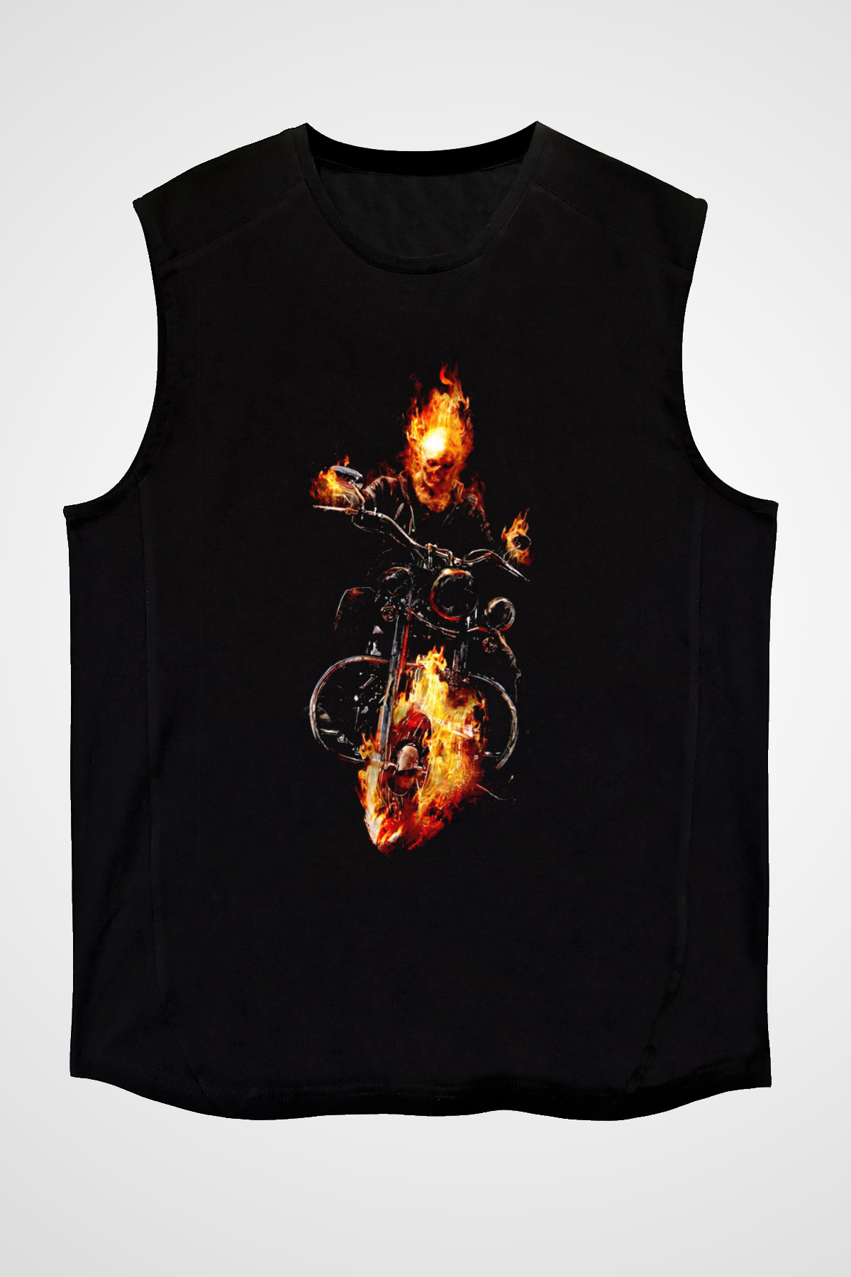 Ghost Rider Hayalet Sürücü Siyah Unisex  Kolsuz Tişört
