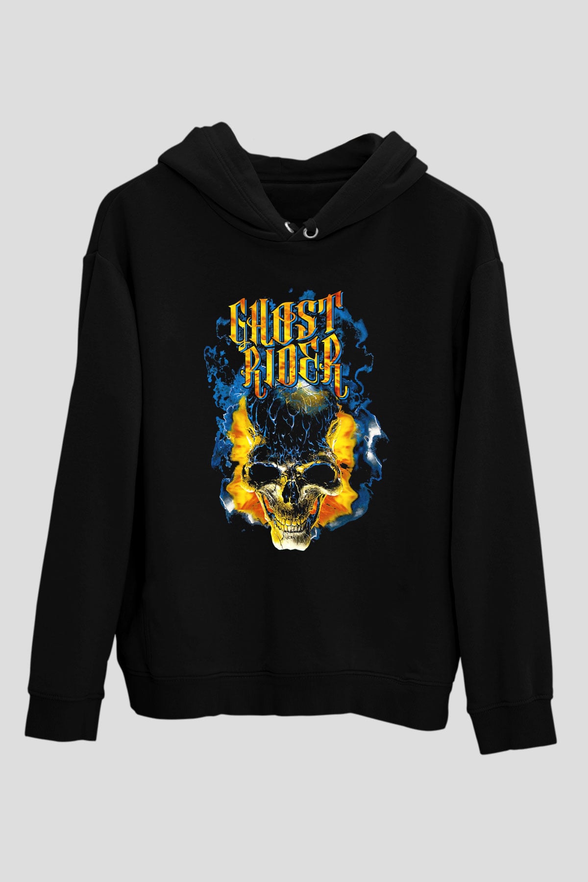 Ghost Rider Hayalet Sürücü Siyah Unisex Hoodie