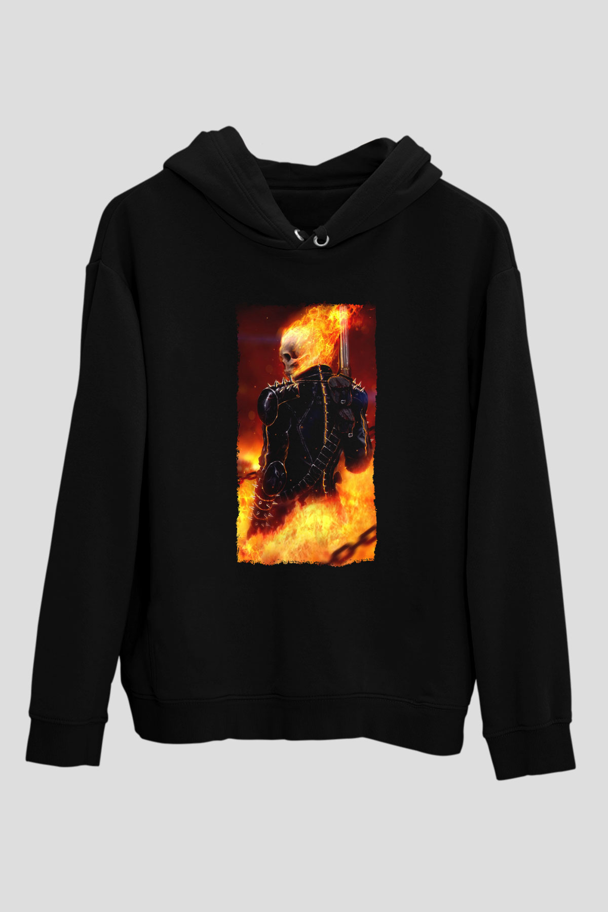 Ghost Rider Hayalet Sürücü Siyah Unisex Hoodie