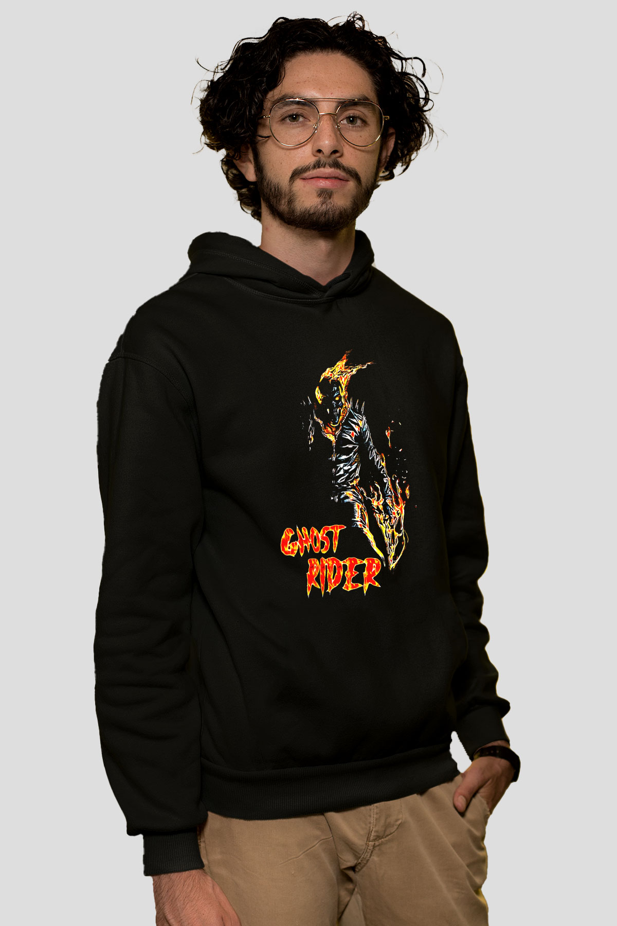 Ghost Rider Hayalet Sürücü Siyah Unisex Hoodie