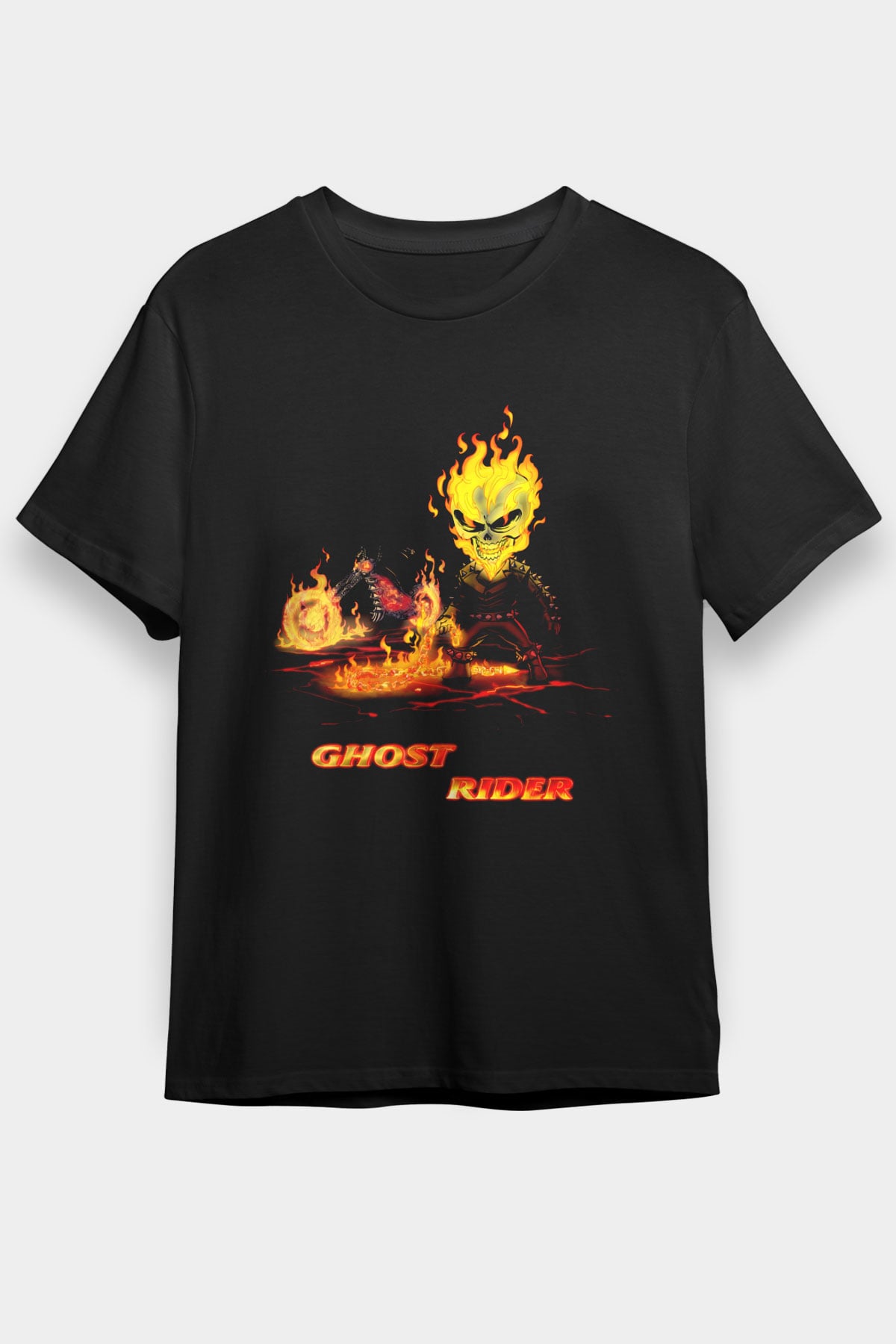 Ghost Rider Hayalet Sürücü Siyah Unisex Tişört