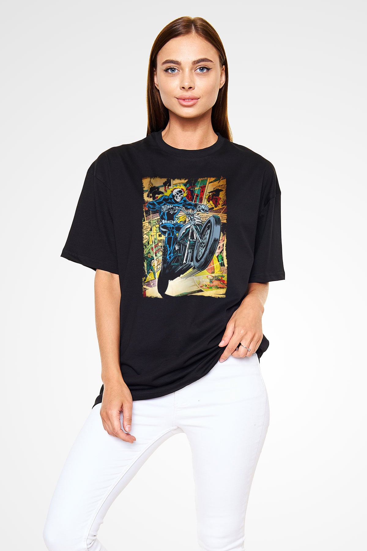 Ghost Rider Hayalet Sürücü Siyah Unisex Tişört