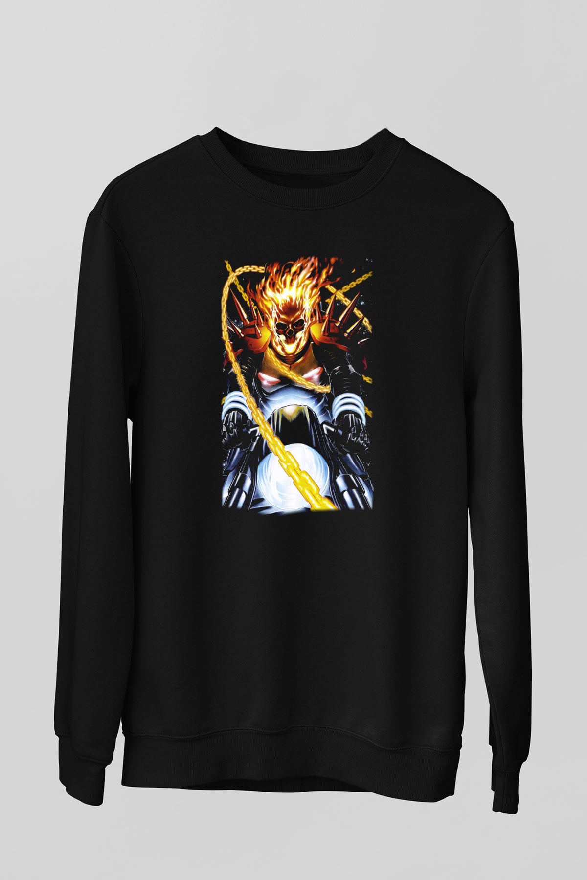 Ghost Rider Hayalet Sürücü Siyah Unisex Sweatshirt