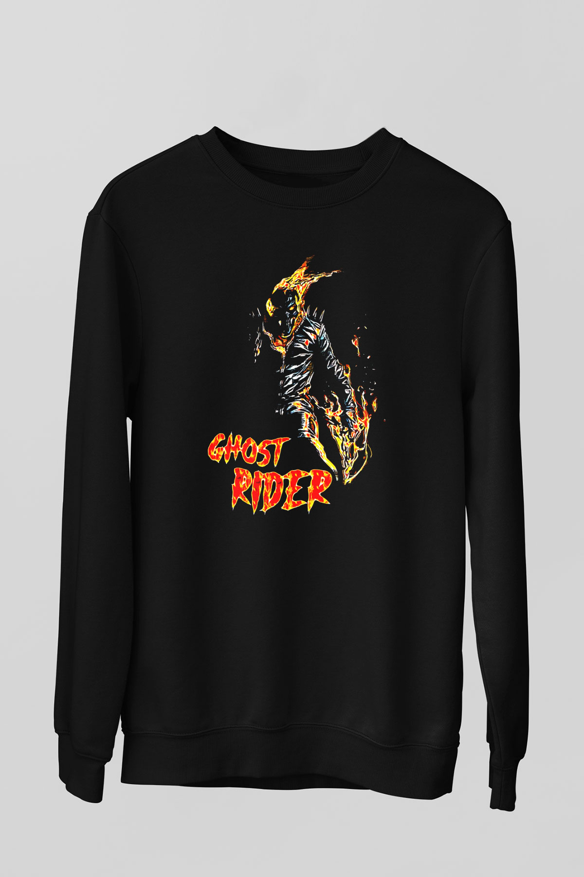 Ghost Rider Hayalet Sürücü Siyah Unisex  Sweatshirt