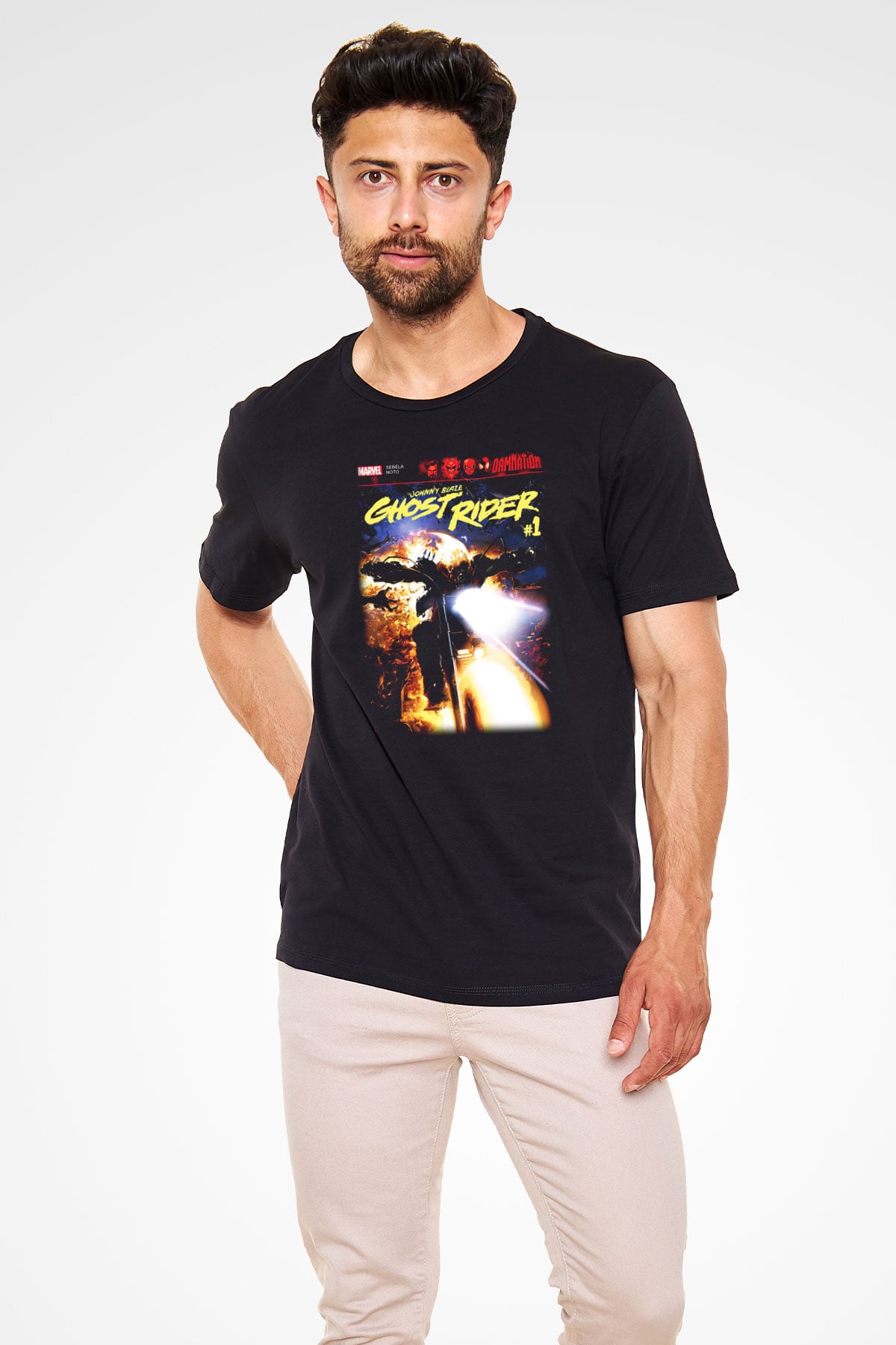 Ghost Rider Hayalet Sürücü Siyah Unisex Tişört