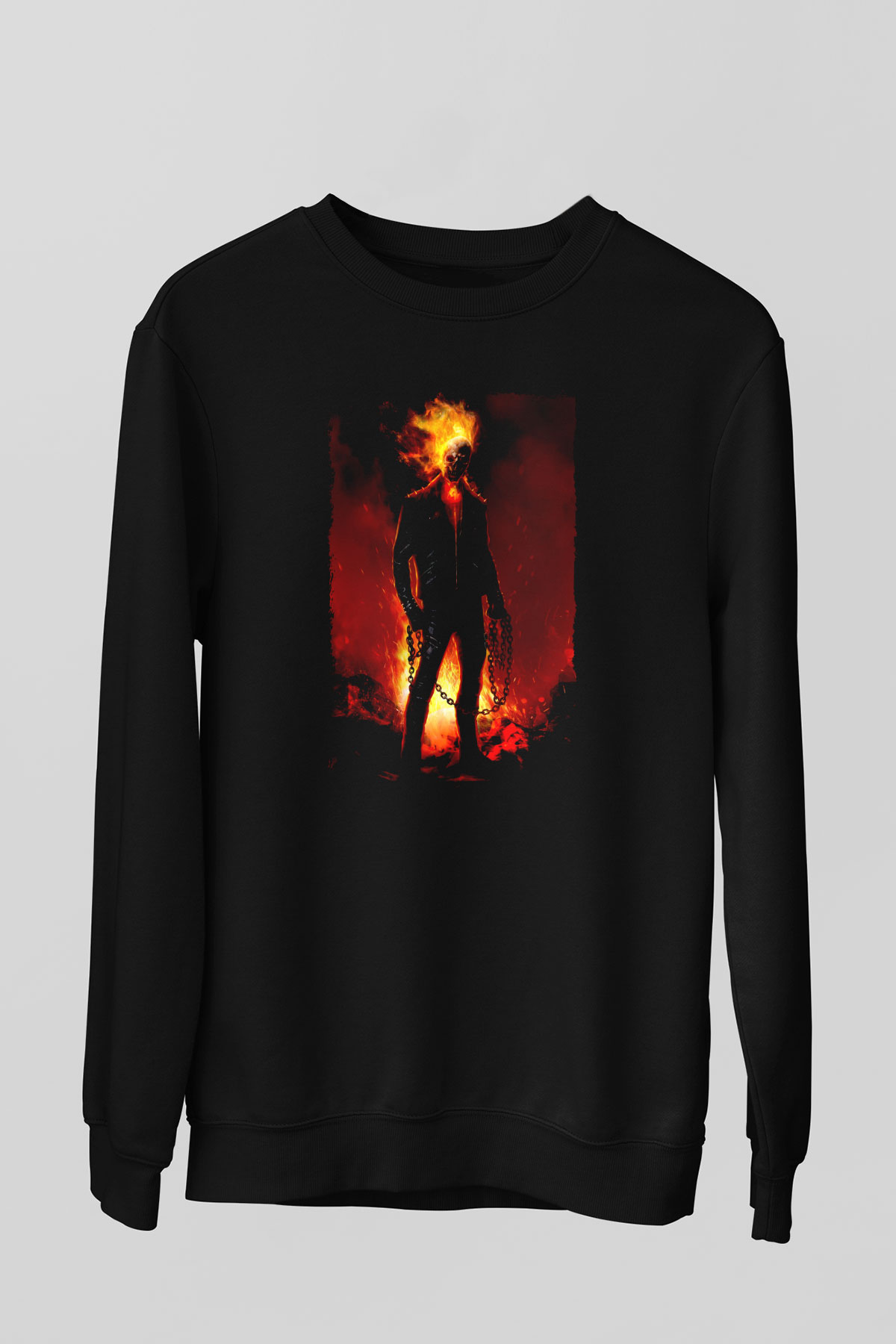 Ghost Rider Hayalet Sürücü Siyah Unisex  Sweatshirt