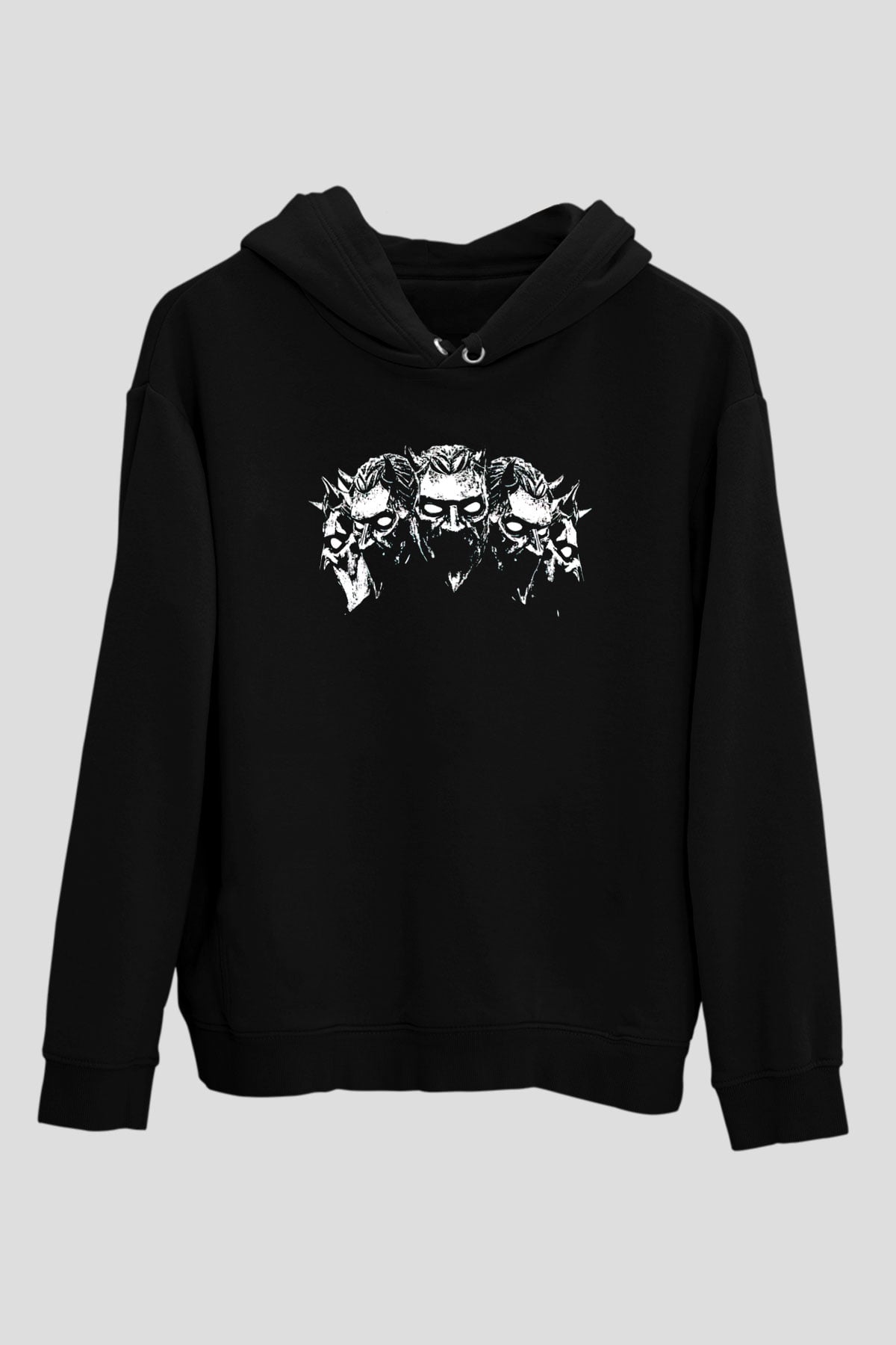 Ghost Siyah Unisex Kapüşonlu Sweatshirt