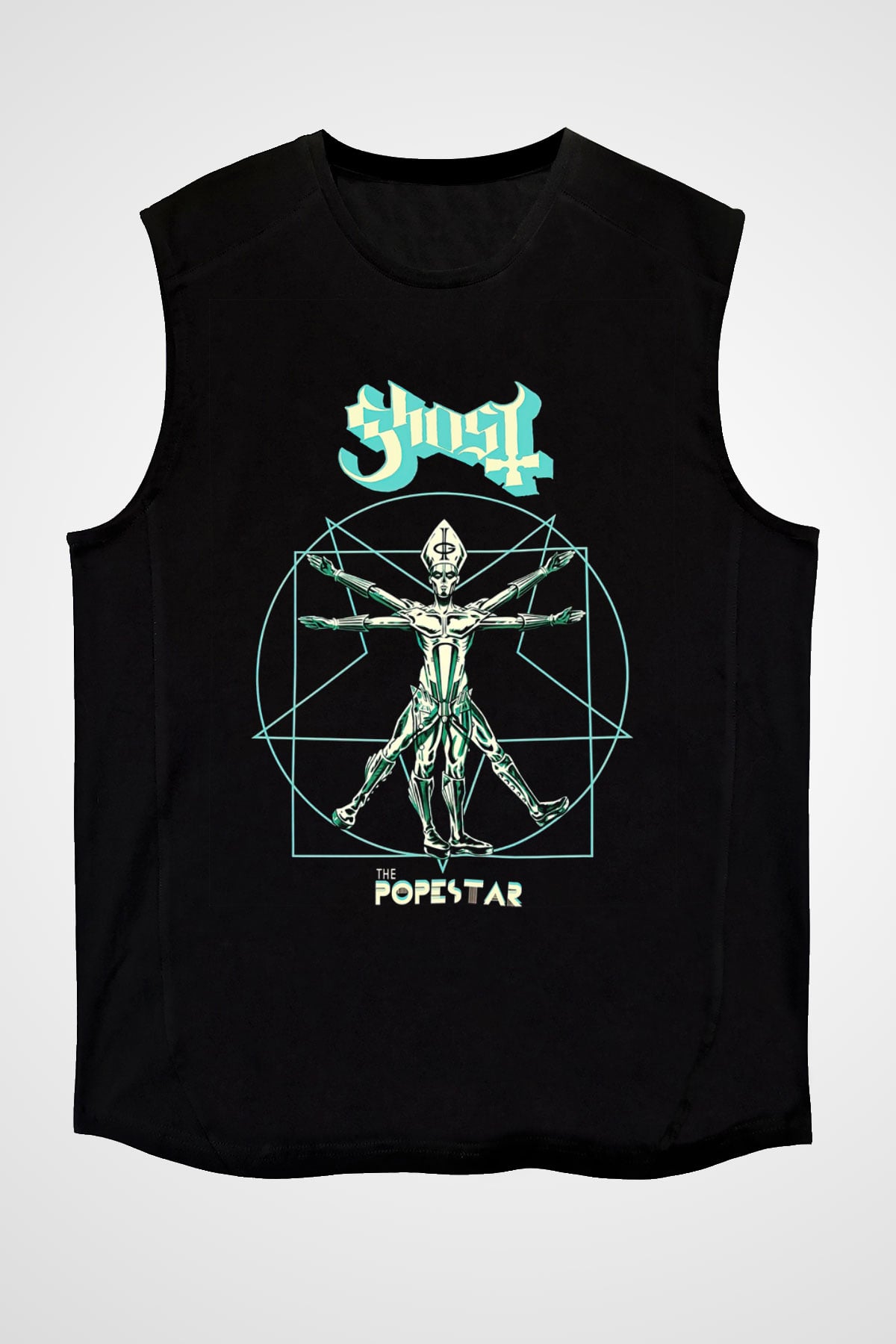 Ghost Siyah Unisex Kolsuz Tişört