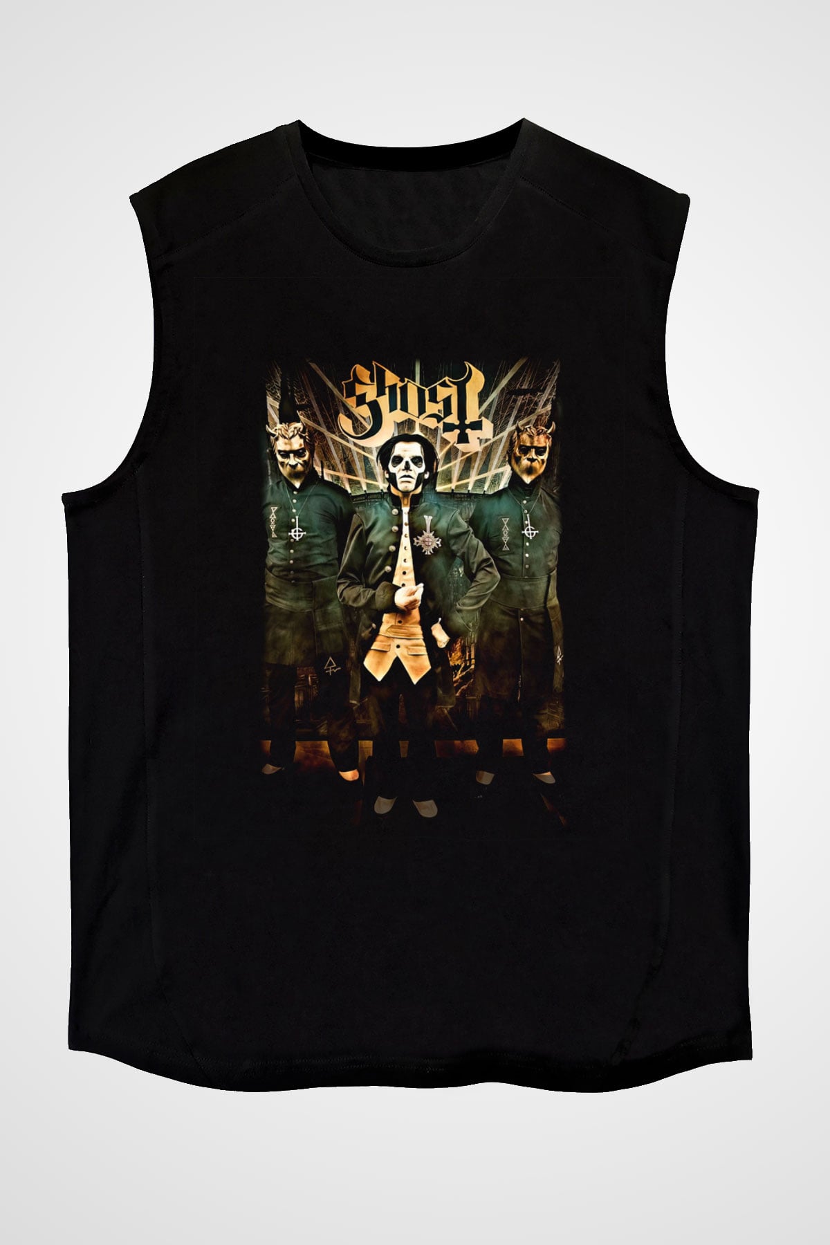 Ghost Siyah Unisex Kolsuz Tişört