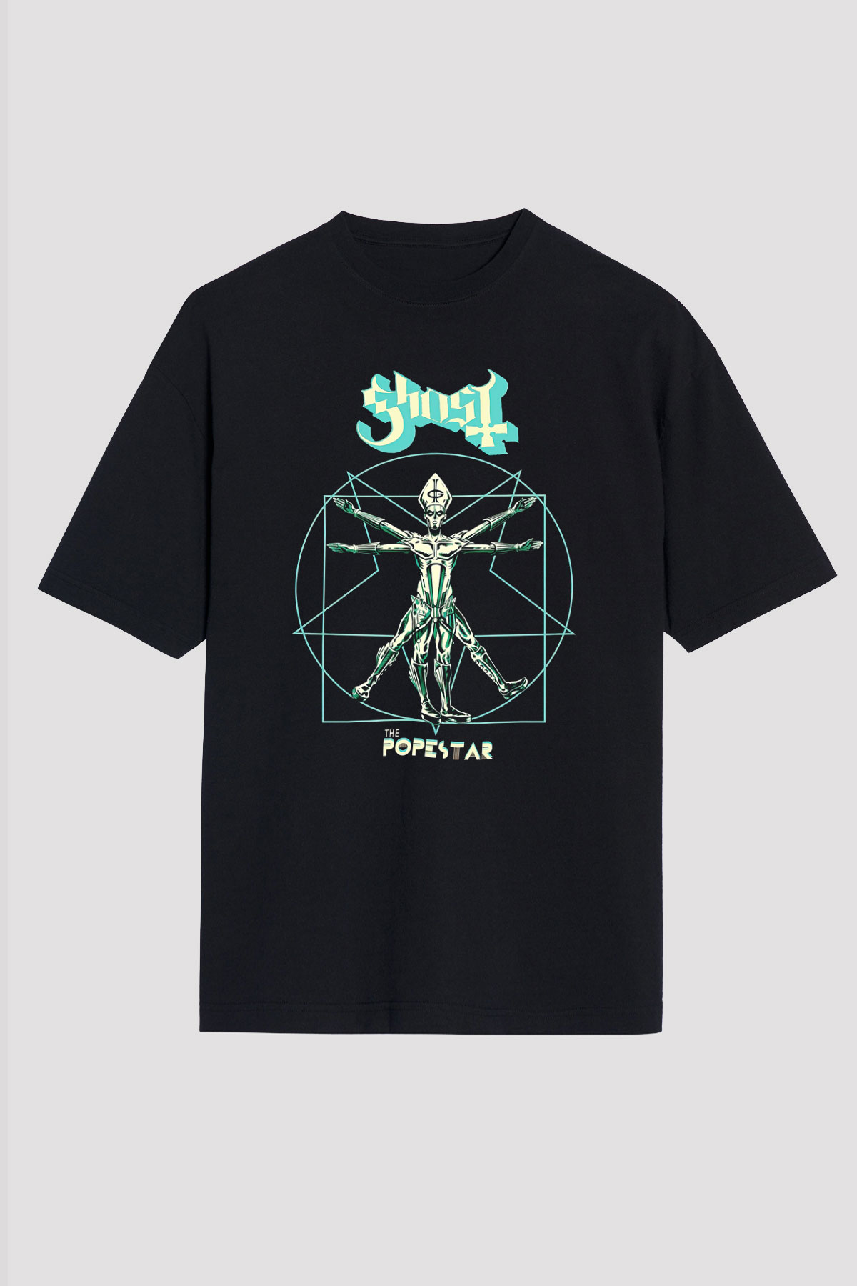 Ghost Siyah Unisex Oversize Tişört T-Shirt