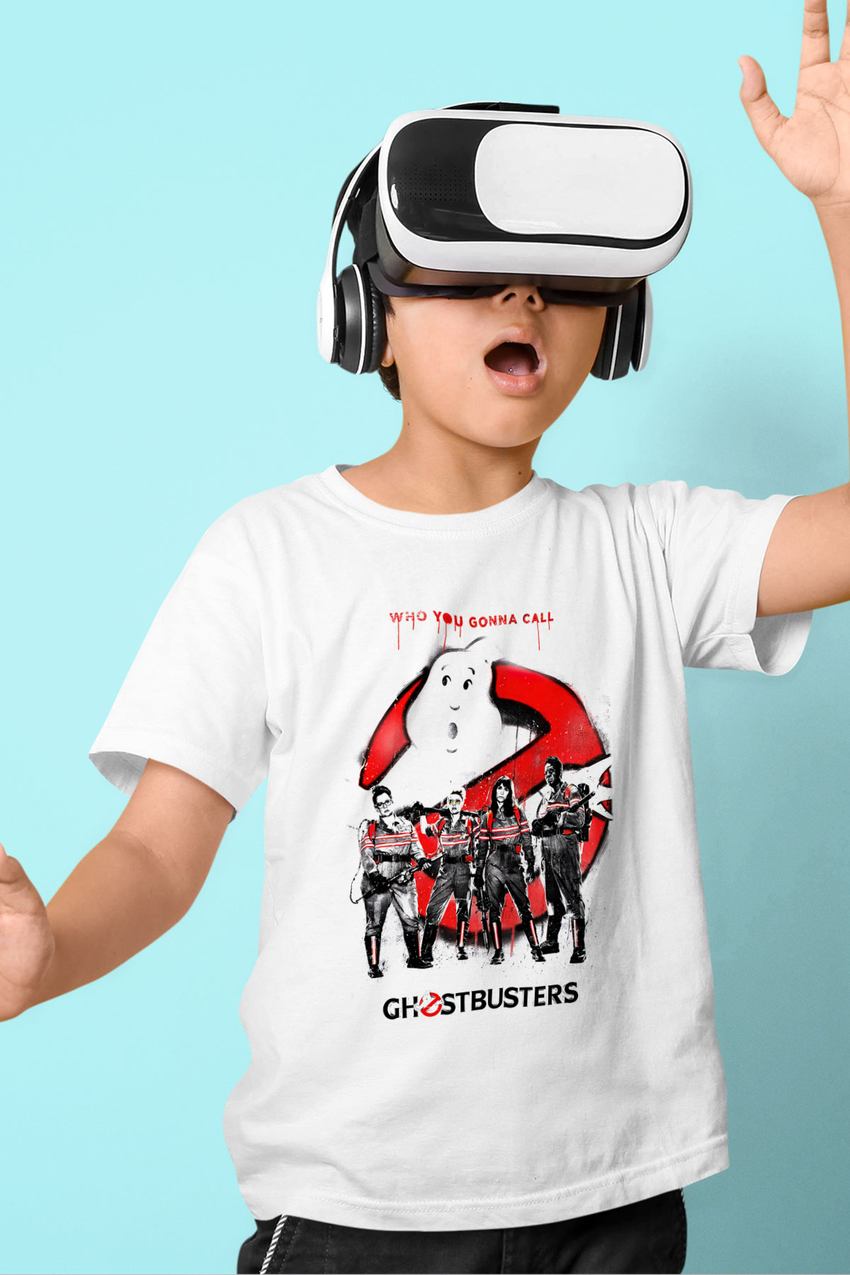 Ghostbusters Hayalet Avcıları Baskılı Beyaz Unisex Çocuk Tişört