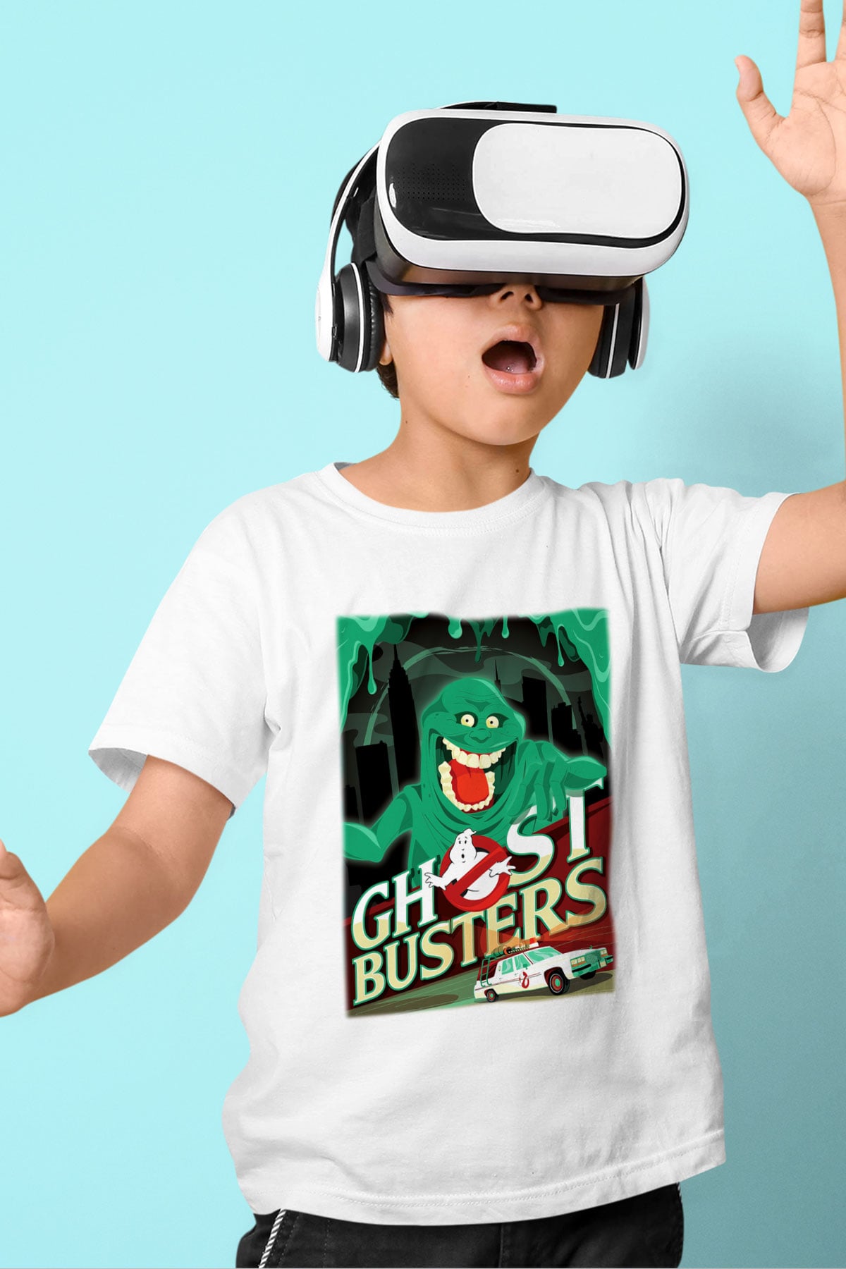 Ghostbusters Hayalet Avcıları Baskılı Beyaz Unisex Çocuk Tişört