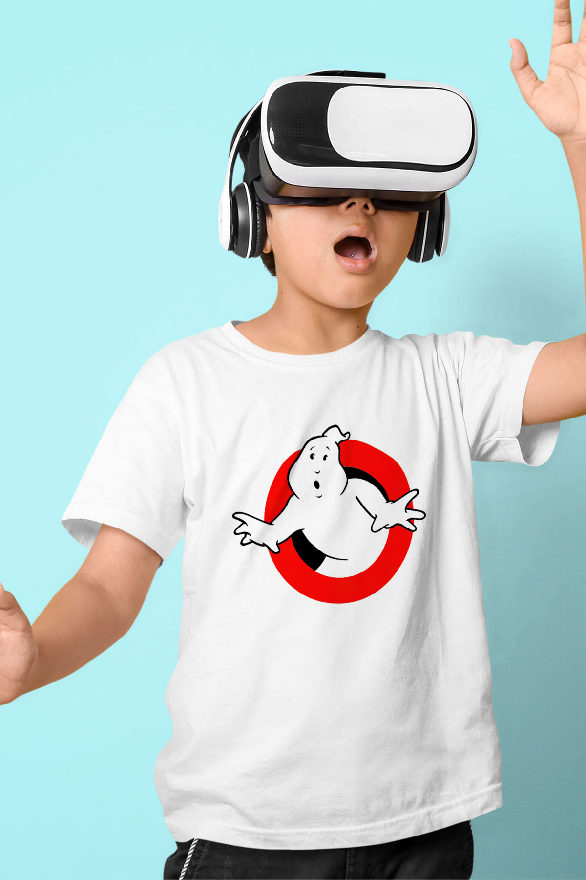 Ghostbusters Hayalet Avcıları Baskılı Beyaz Unisex Çocuk Tişört