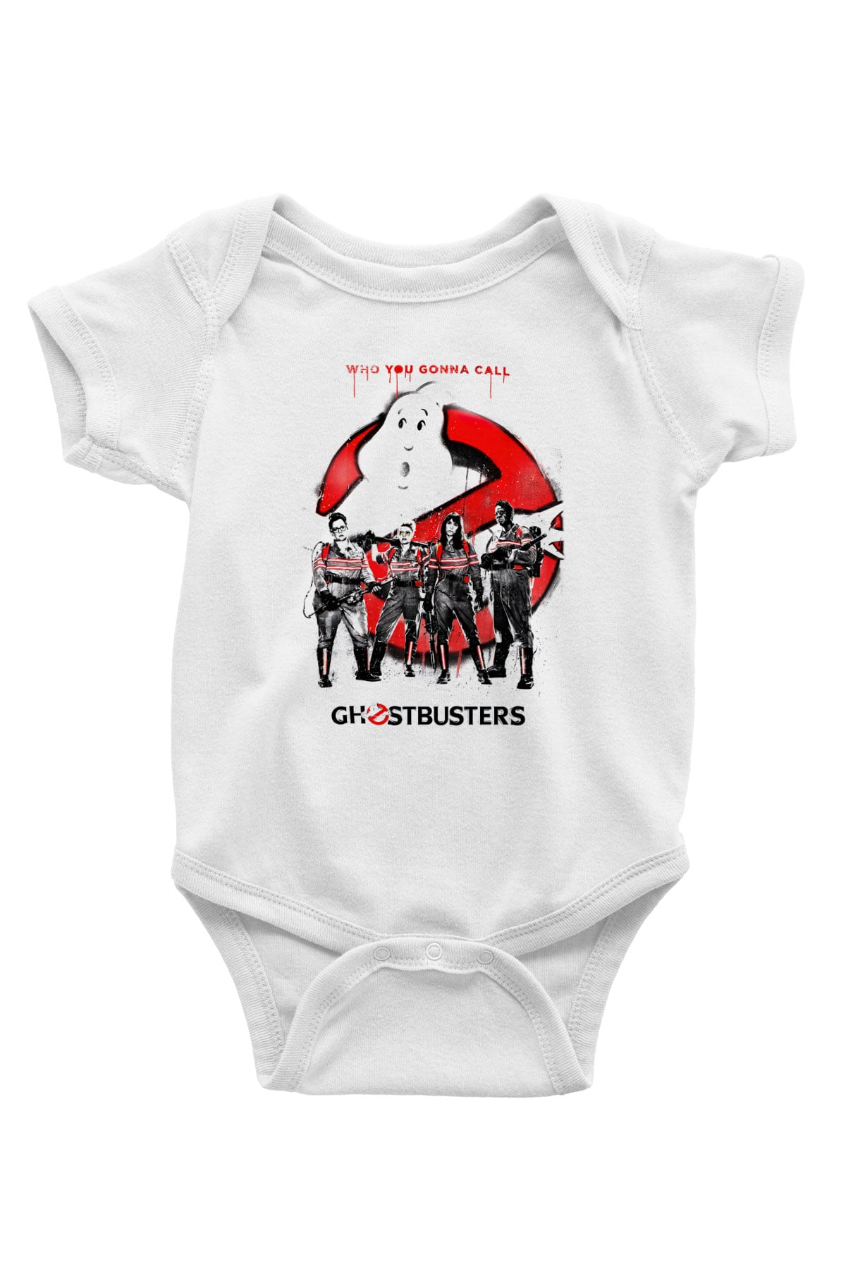 Ghostbusters Hayalet Avcıları Baskılı Beyaz Unisex Bebek Body - Zıbın