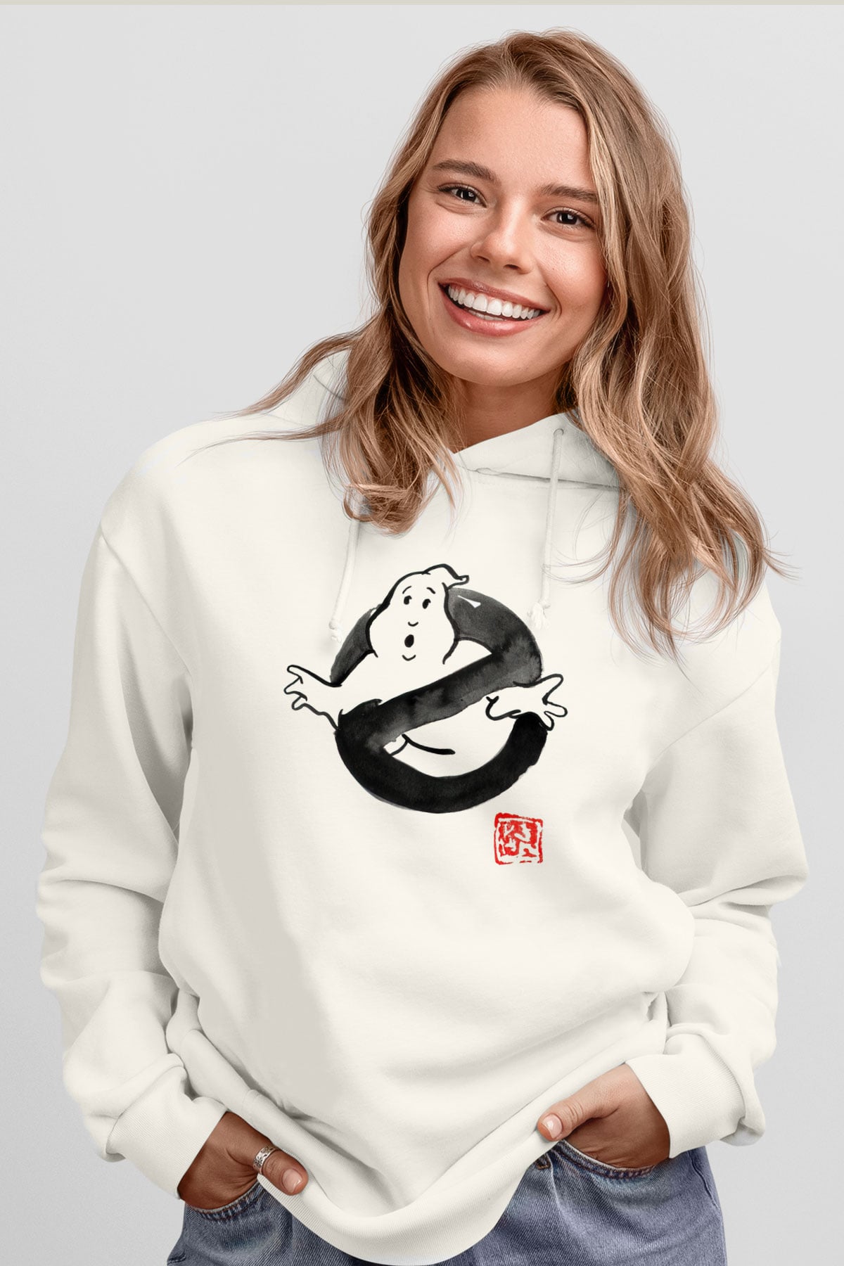 Ghostbusters Hayalet Avcıları Beyaz Unisex Hoodie