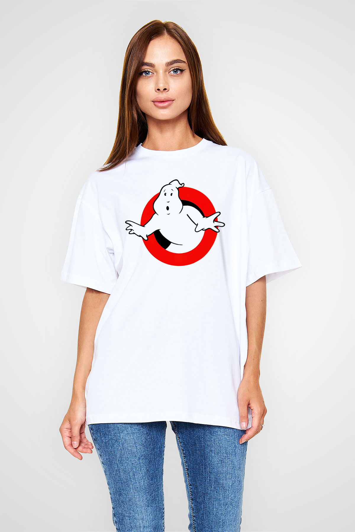Ghostbusters Hayalet Avcıları Beyaz Unisex Oversize Tişört T-Shirt