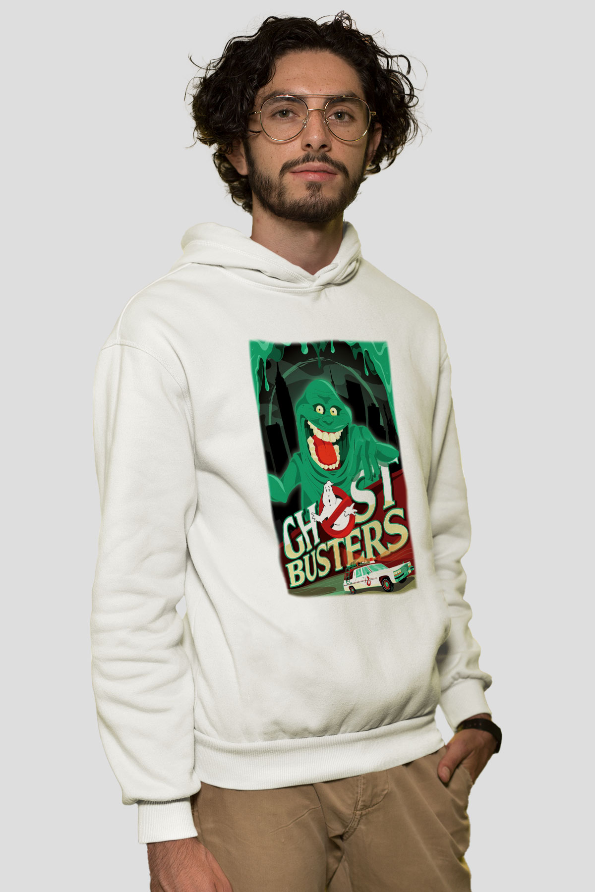 Ghostbusters Hayalet Avcıları Beyaz Unisex Hoodie