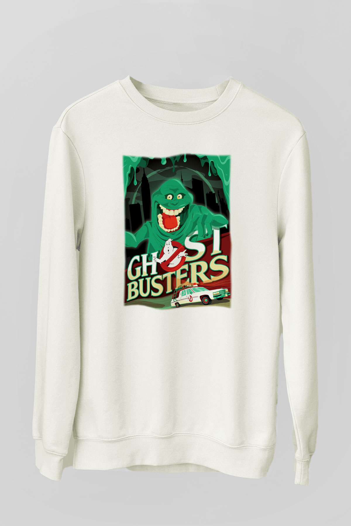 Ghostbusters Hayalet Avcıları Beyaz Unisex Sweatshirt