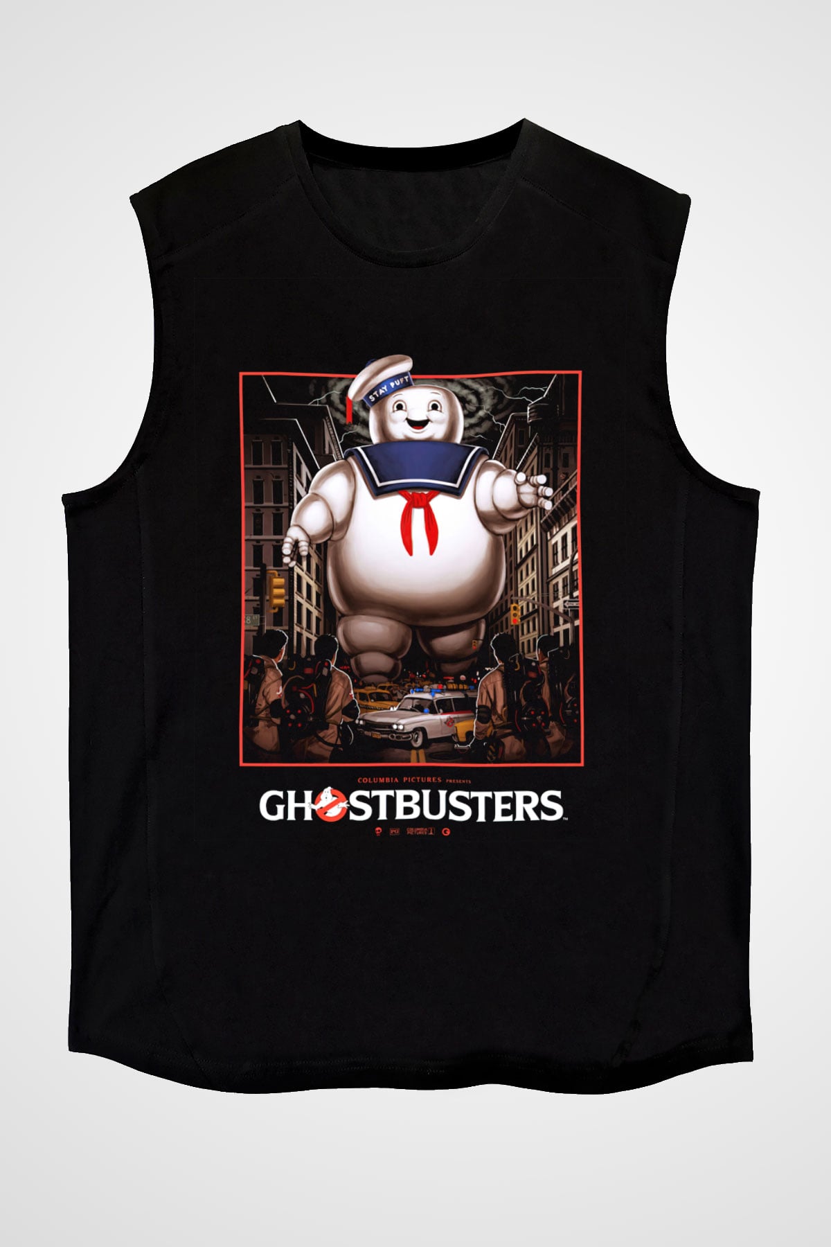 Ghostbusters Hayalet Avcıları Siyah Unisex Kolsuz Tişört