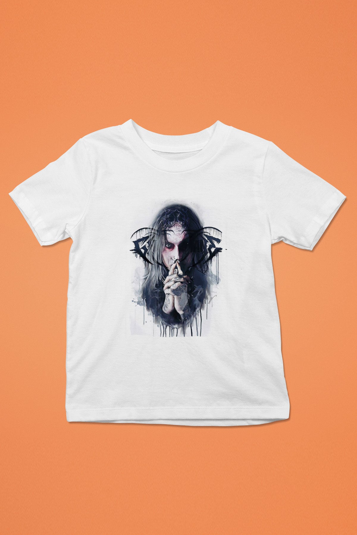 Ghostemane Baskılı Beyaz Unisex Beyaz Çocuk Tişört - Tshirt