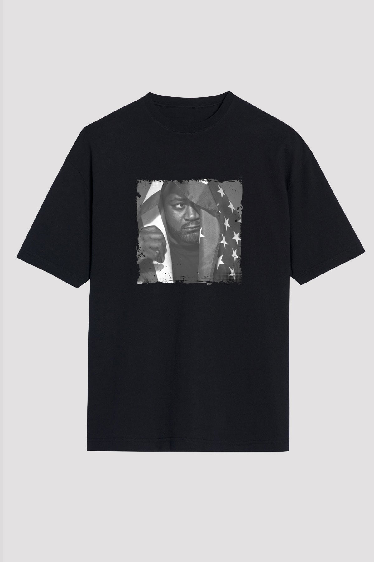 Ghostface Killah Baskılı Unisex Oversize Siyah Tişört